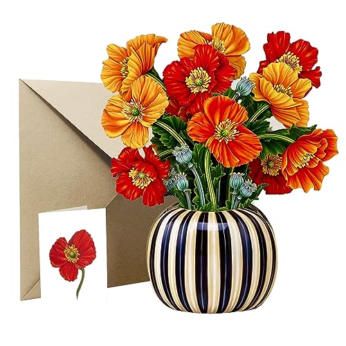 YLSZHY Pop-up Karten, Papier Blumenstrauß Karte, 11 Zoll 3D-Grußkarten mit ewigen Blumenstrauß, mit Notizkarte und Umschlag, (3) von YLSZHY
