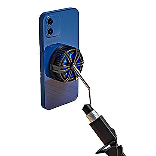 YLYY Telefonkühler mit Magnetsauger, Mini-Telefonkühler magnetischer Saugfunktion, Handy-Kühler und bunten Lichtern, Handy-Lüfter für Gaming, Video, Outdoor-Vlog, Schwarz von YLYY