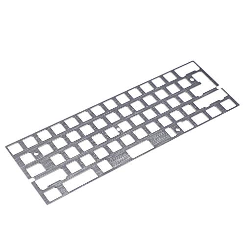 CNC-gefräste Aluminiumplatte mit gebürsteter Oberfläche, eloxiert, für GH60 60% Tastatur, unterstützt ISO ANSI WKL (nur Grauplatte) von YMDK