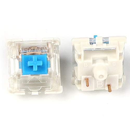 Gateron Switches Mx Tastaturschalter 3pin SMD LED Underglow LED kompatibel für MX mechanische Tastaturen, transparente Abdeckung, weiße Basis (SMD Blue 104 Stück) von YMDK