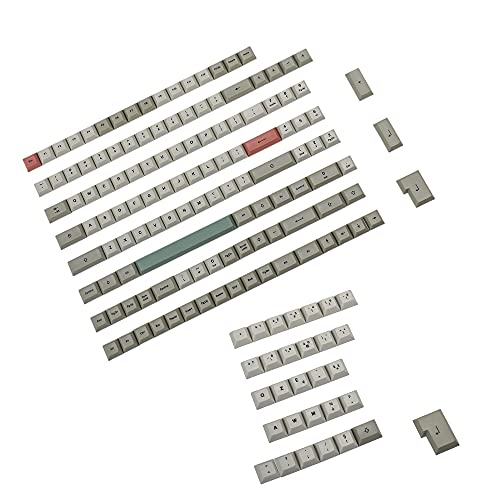 YMDK 61 87 104 96 84 DSA Profil 9009 Dye Sub ANSI ISO AZERTY QWERTZ Spanien UK Französisch Deutsch Italienisch Keyset PBT Tastenkappe für MX Tastatur (Französisch ISO Set) von YMDK