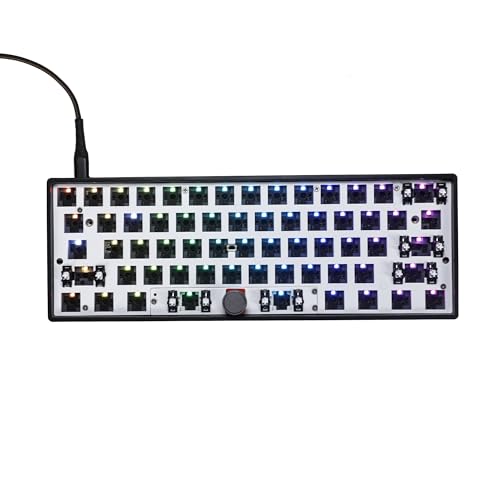 YMDK GK61 Pro RGB QMK VIA Kabelgebundene Dichtung, Hot-Swap-Drehknopf, 60 % voll programmierbares NKRO-Tastatur-Set, unterstützt Split-Space von YMDK
