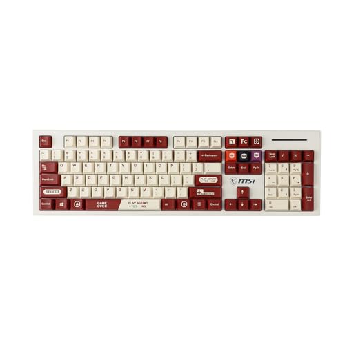 YMDK Gameboy Retro Rot Beige Dye Sub Gaming Keycaps Thick PBT Cherry Profile for TKL GK61 97 GMMK MX Keyboard FC von YMDK