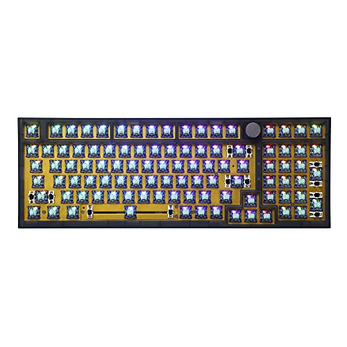 YMDK Kunststoff GK980 Kabelgebundene 1 Knauf-Dichtung, RGB, Hot-Swap-fähig, Makro-programmierbar, mechanische Tastatur, Barebone von YMDK