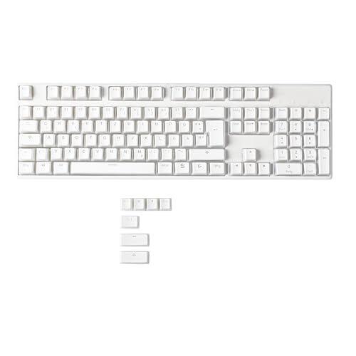 YMDK Pudding Deutsch ISO QWERTZ Double Shot PBT Shine Through OEM Profil Tastenkappen Set Geeignet für MX Switches 108 87 61 Mechanische Tastatur von YMDK