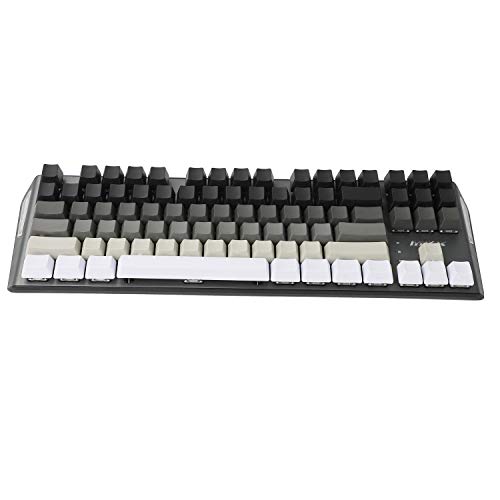 YMDK Weiß Grau Schwarz gemischt 87 Seiten Druck Blank Keyset Dicke PBT OEM Profil Tastenkappen für MX TKL mechanische Tastatur (nur Tastenkappen) (87 blank) von YMDK