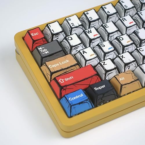 YMKPVR KBDiy Japanisches Manga-Thema, fünfseitige Farb-Sublimation, 143 Tasten, Cherry Profile PBT-Tastenkappen, benutzerdefinierte Tastatur-Tastenkappe für 61/64/68/84/87/100/104/108 mechanische YMKPVR KBDiy Japanisches Manga-Thema, fünfseitige Farb-Sublimation, 143 Tasten, Cherry Profile PBT-Tastenkappen, benutzerdefinierte Tastatur-Tastenkappe für 61/64/68/84/87/100/104/108 mechanische von YMKPVR