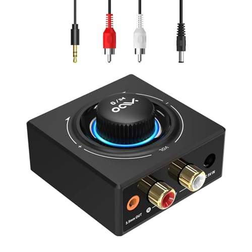 B06T3 Bluetooth 5.3 Adapter Empfänger, HiFi SBC AAC AUX Audio Receiver mit Cinch 3,5 mm Klinke, 100 Fuß MP3 Play von Handy/Tablet/Laptop/MP3 Player von YMOO