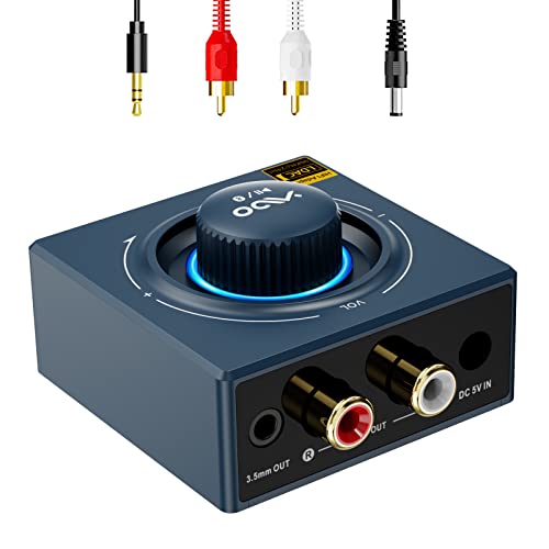 B06T3 LDAC Bluetooth Empfänger für Stereoanlage, Aptx Bluetooth Adapter HiFi Geringe Latenz(<40ms) Chinch RCA und 3,5 mm, Musikübertragung vom Handy/Tablet/Laptop/MacBook von YMOO