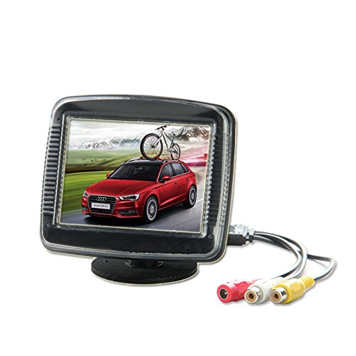 8,9 cm 3,5 Zoll 3 Inch TFT LCD Video Monitor Stand für Auto PKW und KFZ Rückfahrkamera Rückfahrsystem mit Zwei Videoeingängen YMPA LCM-ST35 von YMPA New Media Dimensions