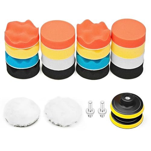 Polierschwämme Pads, 22 Stück Polieraufsatz Akkuschrauber Auto Polierpads Set Klett Politur Schwamm mit 2 M10 Adapter für Poliermaschine Polierauflage Bohrmaschine Polieren Schleifen Polierschwämme Pads, 22 Stück Polieraufsatz Akkuschrauber Auto Polierpads Set Klett Politur Schwamm mit 2 M10 Adapter für Poliermaschine Polierauflage Bohrmaschine Polieren Schleifen von YMTWSRY