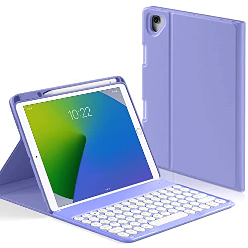 YMXuan iPad-Tastatur-Hülle für iPad 9,7 2018 (6. Generation), 2017 (5. Generation), iPad Pro 9,7 Zoll, iPad Air 2/1, Smart-Cover mit Abnehmbarer kabelloser Bluetooth-Tastatur, integrierter Bleistift von YMXuan