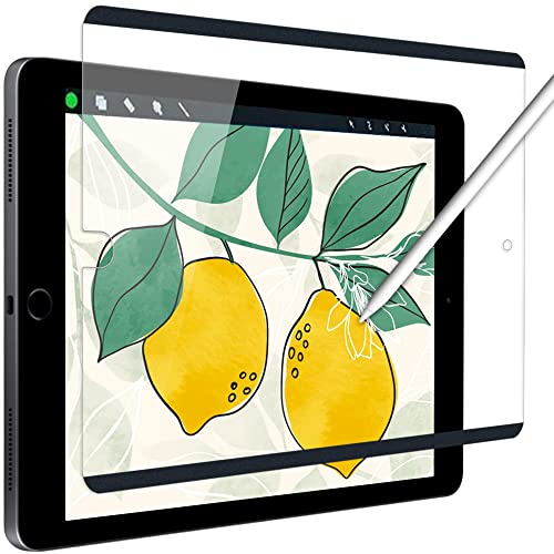 YMYWorld Paper-Feel Magnetische Displayschutzfolie für iPad 10,2 Zoll (2021/2020/2019 Modell, 9/8/7 Generation), Schreiben und Zeichnen wie auf Papier, abnehmbar und wiederverwendbar, mattes Finish von YMYWorld