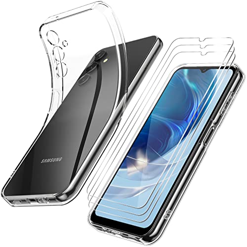 YNMEacc Handyhülle für Samsung Galaxy A14 5G Hülle, 3 Stück Schutzfolie für Samsung Galaxy A14 5G + Transparent Soft Silikon Bumper Stoßfest Schutzhülle für Samsung Galaxy A14 5G von YNMEacc