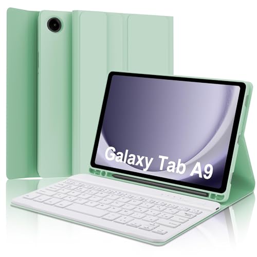 YNNHUDEEP Tastatur Samsung Galaxy Tab A9 8,7 Zoll 2023, Samsung Tab A9 Lte Tastatur, italienische Bluetooth-Tastatur, abnehmbar, für Samsung Galaxy Tab A9 2023 8,7 Zoll 2023, Grasgrün von YNNHUDEEP