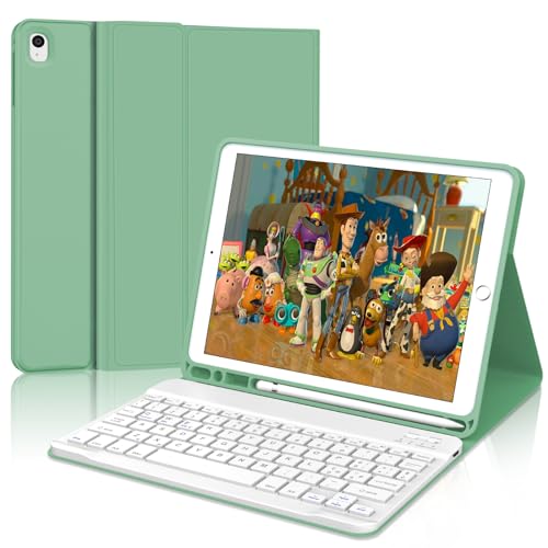 YNNHUDEEP Tastatur iPad 9 Generation, Tastatur iPad 10.2, Cover Italienische Tastatur Magnético Bluetooth iPad 8, iPad 7, iPad Air 3, iPad Pro 10.5, Grasgrün von YNNHUDEEP