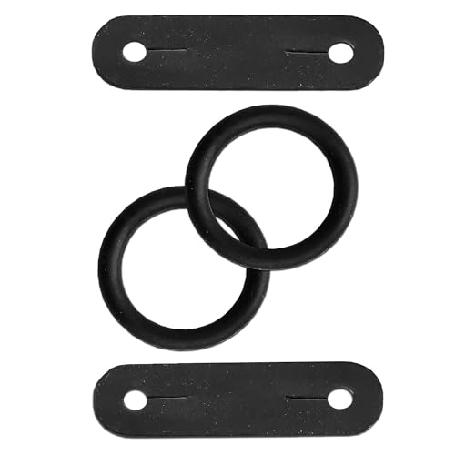 Schwarze Pfauen-Sicherheitsbügel, Gummiringe und Leder-Clips, Ersatz, 1 Paar Schwarze Pfauen-Sicherheitsbügel, Gummiringe und Leder-Clips, Ersatz, 1 Paar von YNR