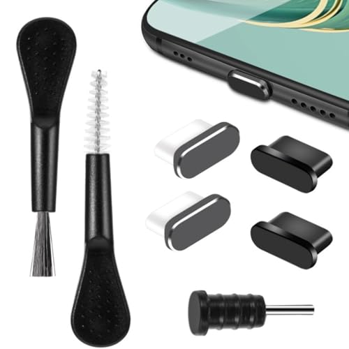 YNR USB-C-Port-Staubstecker mit Reinigungsset, USB-C-Steckerabdeckung mit Port-Reiniger, Aluminium und Silikon, Typ-C-Ladeanschlussabdeckung, Handy-Anti-Staub-Stecker für iPhone 15, 16 Serie und YNR USB-C-Port-Staubstecker mit Reinigungsset, USB-C-Steckerabdeckung mit Port-Reiniger, Aluminium und Silikon, Typ-C-Ladeanschlussabdeckung, Handy-Anti-Staub-Stecker für iPhone 15, 16 Serie und von YNR