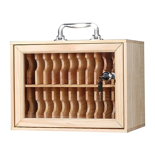 Handyschrank Für Die Schule Handyschrank Aus Holz Mit Griff Kann An Die Wand Gehängt Werden (S : 24 grids) von YNSHOP