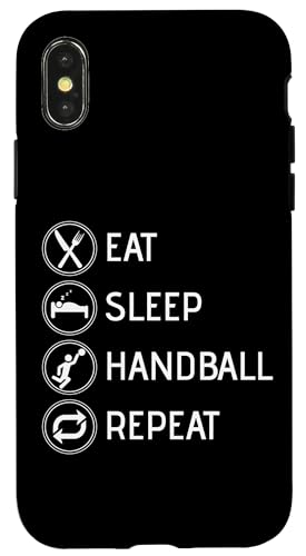 Hülle für iPhone X/XS Eat Sleep Handball Repeat Handballer Jungen Mädchen von YO! Diese Klamotten