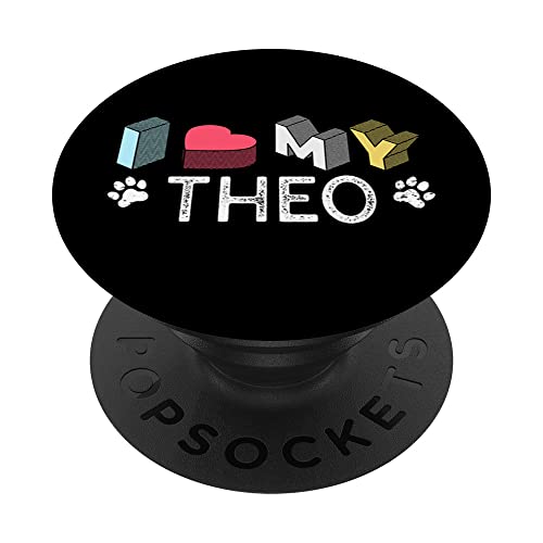 Theo Personalisierter Hund Name Theo Haustierliebhaber PopSockets mit austauschbarem PopGrip von YO MINUS