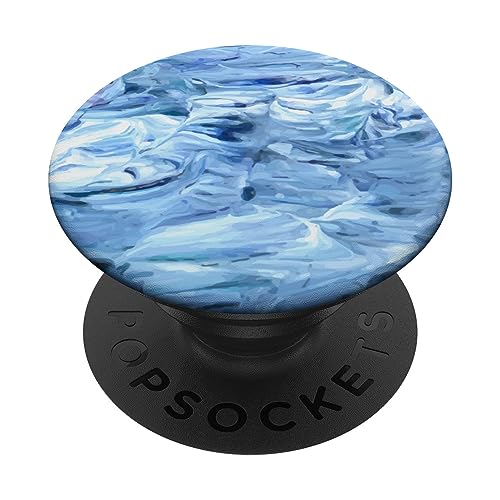 Handy-Zubehör Geschenk Pastel-Muster Wasser Welle Blau Weiss PopSockets mit austauschbarem PopGrip von YO!