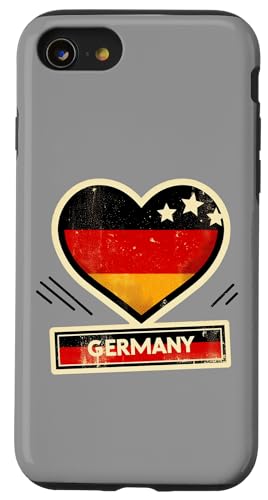 Hülle für iPhone SE (2020) / 7 / 8 Deutsch Banner Fan Deutschland Flagge Flagge Herz Retro von YO!