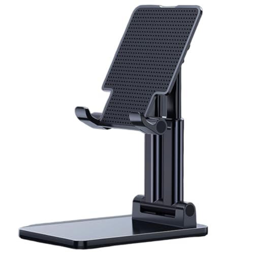 YOCDNOV 1 Stück universeller Faltbarer Handyhalter – höhenverstellbarer Tablet-Ständer, Desktop-Handyhalter, sicher, anpassbarer Winkel, Handyhalter für alle (schwarz) von YOCDNOV