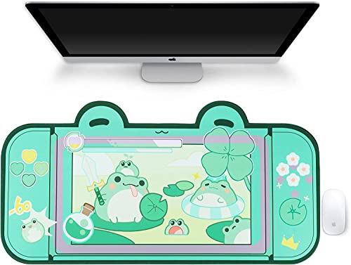 Frosch-Mauspad, wasserdicht, leicht zu reinigen, rutschfeste Unterseite, Lange Tischmatte, langlebig, großes, erweitertes Tastatur-Mauspad, genähter Rand Frosch-Mauspad, wasserdicht, leicht zu reinigen, rutschfeste Unterseite, Lange Tischmatte, langlebig, großes, erweitertes Tastatur-Mauspad, genähter Rand von YOCORE