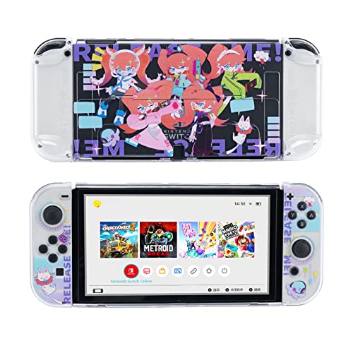 YOCORE Schutzhülle Slim Cover Case Kompatibel mit Nintendo Switch OLED und Joy Con - Stoßdämpfung und Anti-Kratzer – Transparentes Cyber-Girl YOCORE Schutzhülle Slim Cover Case Kompatibel mit Nintendo Switch OLED und Joy Con - Stoßdämpfung und Anti-Kratzer – Transparentes Cyber-Girl von YOCORE