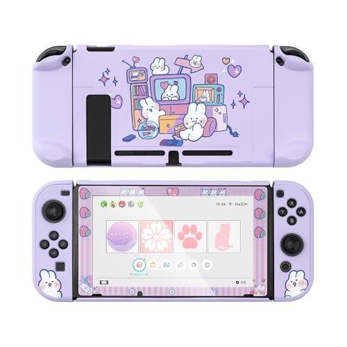 YOCORE lila Schutzhülle für Nintendo Switch, schlanke Griffabdeckung mit Bildschirmschutz, stoßfest und Kratzfest Design, Split Hard Shell kompatibel mit Nintendo Switch und Joystick - mongmong YOCORE lila Schutzhülle für Nintendo Switch, schlanke Griffabdeckung mit Bildschirmschutz, stoßfest und Kratzfest Design, Split Hard Shell kompatibel mit Nintendo Switch und Joystick - mongmong von YOCORE