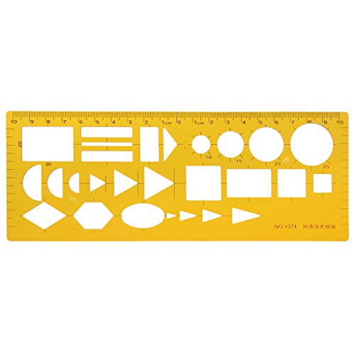 Yofo gelb K Kunstharz Geometrische Schablone Lineal Messwerkzeug für Studenten Schule Büro Schreibwaren von YOFO