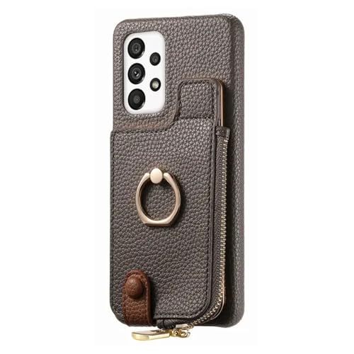 YOGISU Reißverschluss-Karten-Geldbörsen-Ringhalter-Hülle für Samsung Galaxy S24 Ultra S23 Plus S22 A14 A24 A34 A15 A55 A05S Vertikale Taschenabdeckung, Silbergrau, Für Samsung A15 YOGISU Reißverschluss-Karten-Geldbörsen-Ringhalter-Hülle für Samsung Galaxy S24 Ultra S23 Plus S22 A14 A24 A34 A15 A55 A05S Vertikale Taschenabdeckung, Silbergrau, Für Samsung A15 von YOGISU