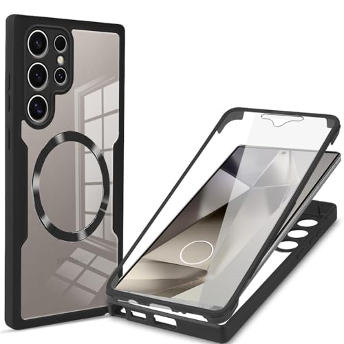 Transparente magnetische Ganzkörper-Telefonhülle für Samsung Galaxy S24 S23 Plus S22 Ultra S21 S23 FE Kabellose Ladeabdeckung, Schwarz, Für Galaxy S23 Transparente magnetische Ganzkörper-Telefonhülle für Samsung Galaxy S24 S23 Plus S22 Ultra S21 S23 FE Kabellose Ladeabdeckung, Schwarz, Für Galaxy S23 von YOGISU