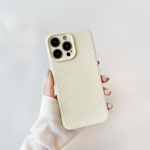 YOGISU Flüssige Silikon-Handyhülle in einfarbiger Farbe für iPhone 14 13 12 Pro Max 14Pro, stoßfeste TPU-Abdeckung, Linsenschutz, weiche Schale, Beige, für iPhone 14 Pro von YOGISU