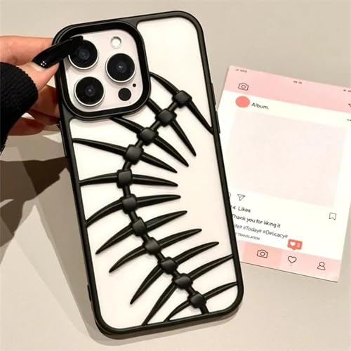 YOGISU Für iPhone 11 PromaxLuxury Plating Hollow Phone Case Stoßfeste, Matte Wärmeableitungsabdeckung (Für iPhone 11 Promax/Plating Black) von YOGISU