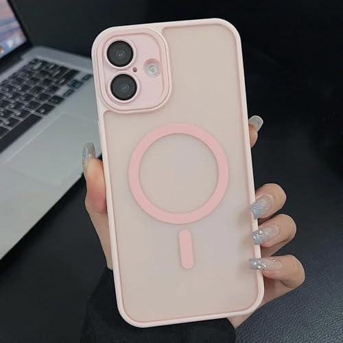 YOGISU Für iPhone 12 Luxus-Glaslinsenfolienschutz, magnetische Hülle, durchscheinende, Matte Abdeckung (für iPhone 12/Pink) von YOGISU