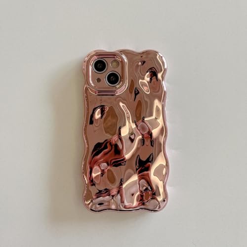 YOGISU Für iPhone 12 ProLuxury Wavy Meteorite Texture Plating Silver Case Anti Fall Vollglänzende Abdeckung (Für iPhone 12 Pro/Pink) von YOGISU