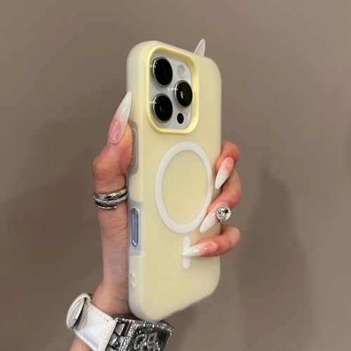 YOGISU Für iPhone 12ProCandy Color Contrast Case Matte Wireless Charging Bunte Abdeckung (Für iPhone 12Pro/Gelb) von YOGISU