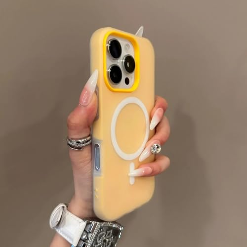 YOGISU Für iPhone 12ProCandy Color Contrast Case Matte Wireless Charging Bunte Abdeckung (Für iPhone 12Pro/Orange) von YOGISU