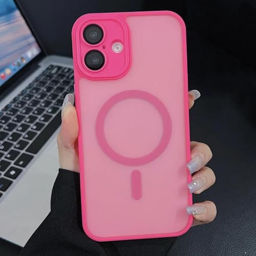 YOGISU Für iPhone 13 Luxus-Glaslinsenfolienschutz Magnetische Hülle Durchscheinende Matte Abdeckung (Für iPhone 13/Rot) von YOGISU