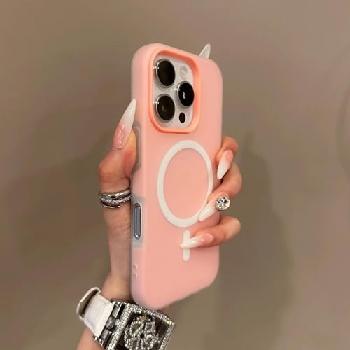 YOGISU Für iPhone 13ProCandy Color Contrast Case Matte Wireless Charging Bunte Abdeckung (Für iPhone 13Pro/Dunkelrosa) von YOGISU
