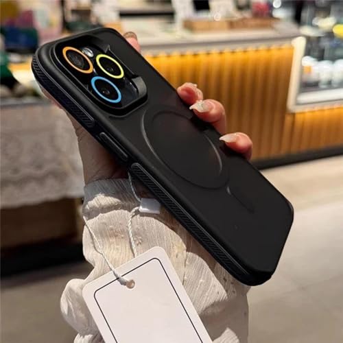 YOGISU Für iPhone 13ProLuxury Matte Bicolor Frame Handyhülle Magnetische Schutzhülle (Für iPhone 13Pro/Schwarz) von YOGISU