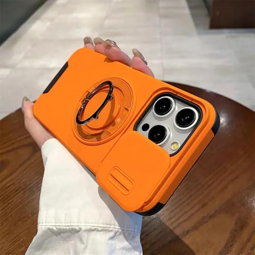YOGISU Für iPhone 13ProLuxury Wireless Charging Case Magnetische Ringhalterung Kameraabdeckung (Für iPhone 13Pro/Orange) von YOGISU