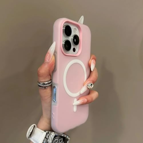 YOGISU Für iPhone 15PromaxCandy Color Contrast Case Matte Wireless Charging Bunte Abdeckung (Für iPhone 15Promax/Hellrosa) von YOGISU