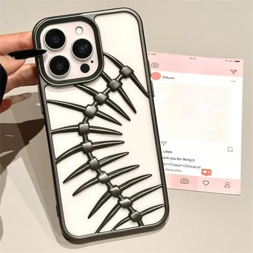 YOGISU Für iPhone 16 ProLuxury Plating Hollow Phone Case Stoßfeste, Matte Wärmeableitungsabdeckung (Für iPhone 16 Pro/Mattgrau) von YOGISU