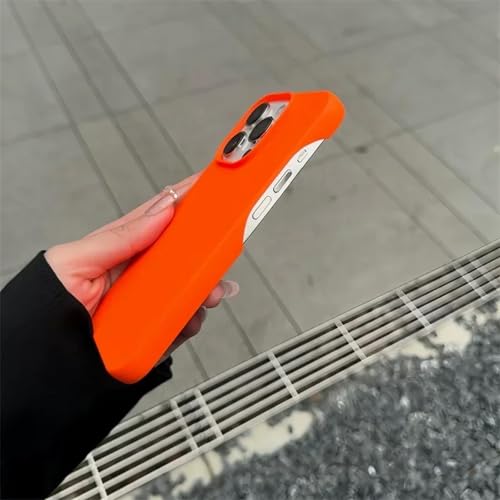 YOGISU Für iPhone 16Plus, Silikon, ultradünn, matt, TPU, luxuriöse, Fluoreszierende, stoßfeste Hülle (für iPhone 16Plus/Orange) von YOGISU