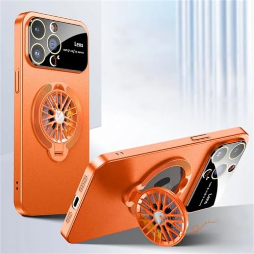YOGISU Magnetischer Ringständer, Glaslinse, schützt Handyhüllen für iPhone 15 Pro Hülle 14 Plus 13 12 11 Max Wireless Charge Cover, orange, für iPhone 15 von YOGISU