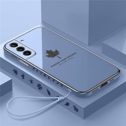 YOGISU Quadratische Ahornblatt-Lanyard-Hülle für Samsung Galaxy S 21 22 S21 S22 S20 Fe Plus Ultra-Beschichtung aus Silikon, FYSS Graublau, für S21 FE von YOGISU