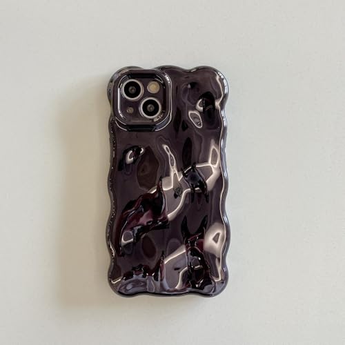 YOGISU für iPhone 12ProMaxLuxury gewellte Meteoriten-Textur, Beschichtung aus Silber, Anti-Fall-Schutzhülle mit voller Hochglanzbeschichtung (für iPhone 12ProMax/Schwarz) von YOGISU